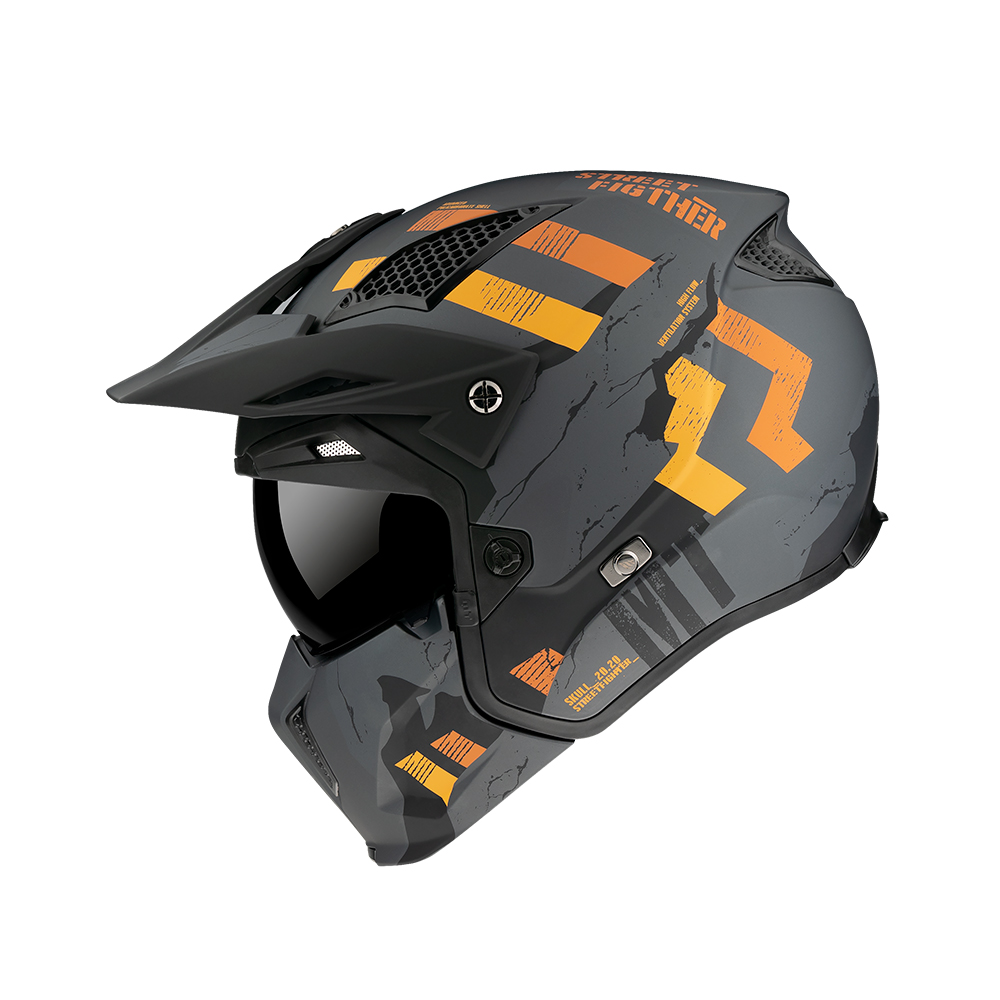 MT Helmets Streetfighter Skull A12 Grey Extra Small